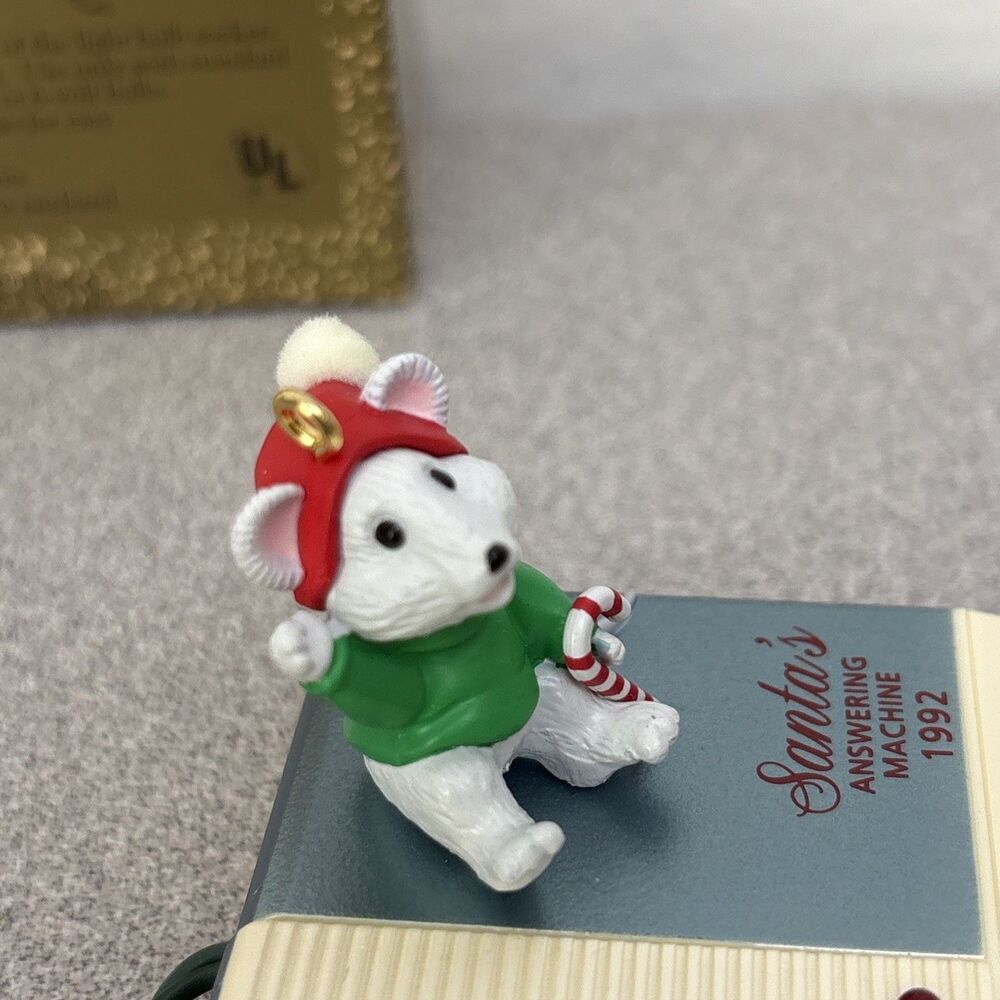 Vintage Hallmark Keepsake Ornament Santa's Answering Machine - Tested! Works! - Picture 9 of 9